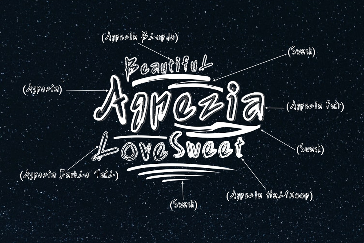 Agnezia - 5 Font styles preview 2