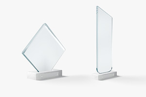 6 Glass Award Trophy Shapes 3D Model