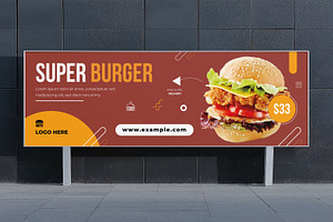 Burger Billboard Fast Food Banner, a Social Media Template by MightyDesign