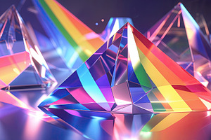 Refracting triangular glass prism, an Illustration by wavebreak