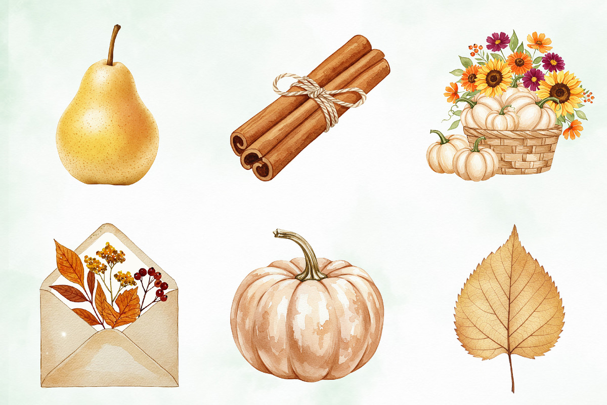 Neutral Rustic Coquette Fall Clipart, an Illustration by Creative Art (Photo 5 of 9)