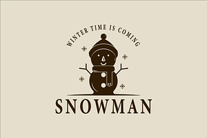 winter snowman logo vector vintage, a Branding & Logo Template by zyxroun shop