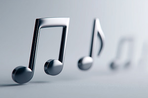 Modern 3D metallic music notes, an Arts & Entertainment Photo by MistyDay