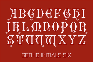 Gothic Initials Six Font, a Script Font by GG Design