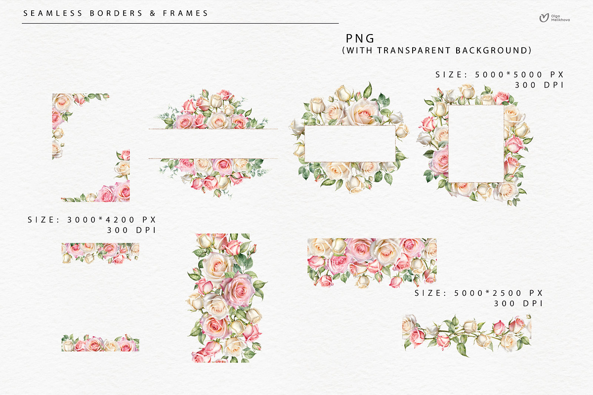 Roses - watercolor flowers, an Object Illustration by ollalya (Photo 4 of 8)