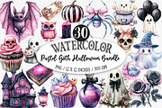 Pastel Goth Halloween PNG Bundle, an Illustration by Designking (Thumbnail 1 of 5)