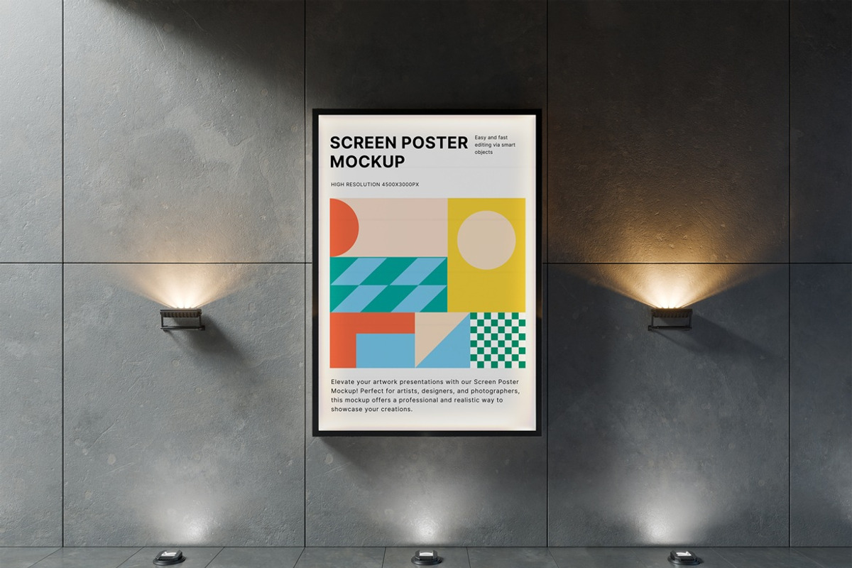 Screen Poster Mockup, an Advertising Mockup by Momogi (Photo 2 of 5)