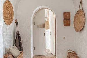 Rustic Boho Farmhouse Hallway, an Architecture Photo by Virgo Studio
