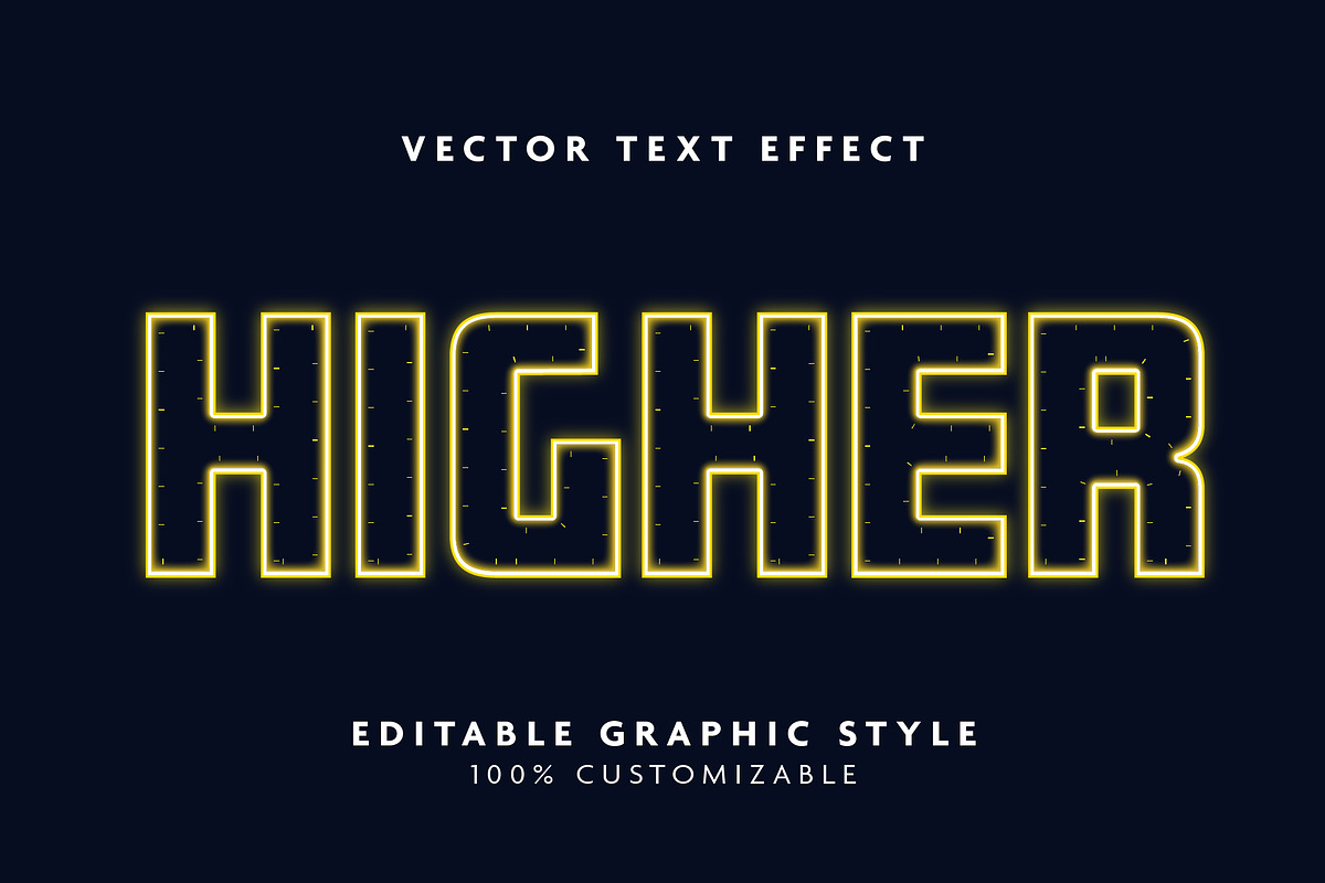 Futuristic Neon Outline Text Effect