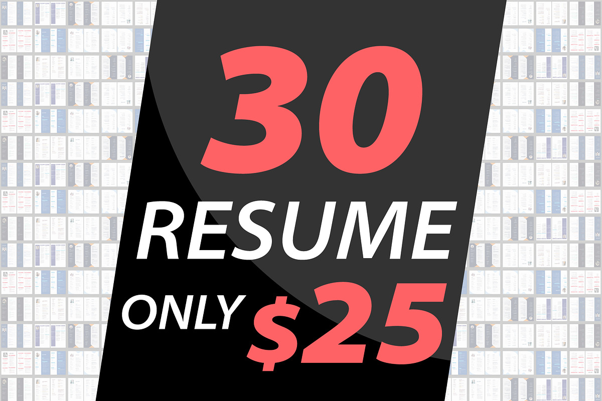 30 Professional Resume CV Bundle, a Resume Template by Blue Digital Studio