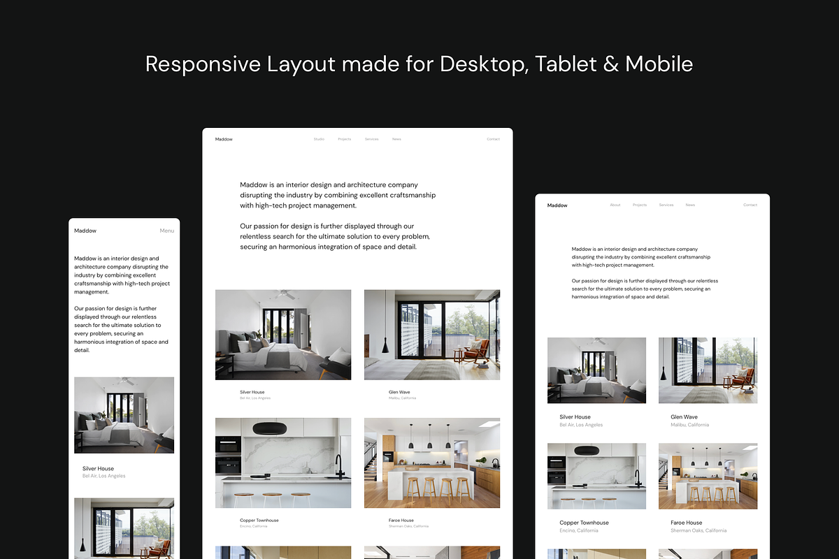 Minimal Portfolio Kit for Architects, a Landing Page Template by O N N O (Photo 3 of 7)