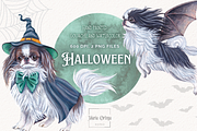 Halloween Japanese Chins Clipart, an Illustration by MariaOrtegaDigitals (Thumbnail 1 of 6)