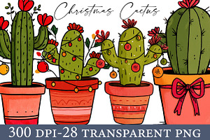 Christmas Cactus Clipart, an Illustration by Designworld