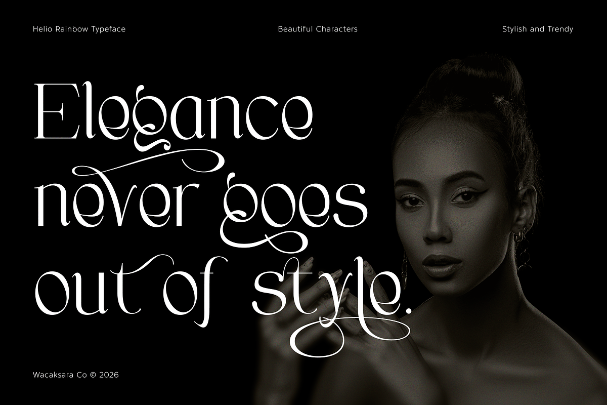 Helio Rainbow - Elegant Serif Font, a Serif Font by Wacaksara Co. (Photo 4 of 9)