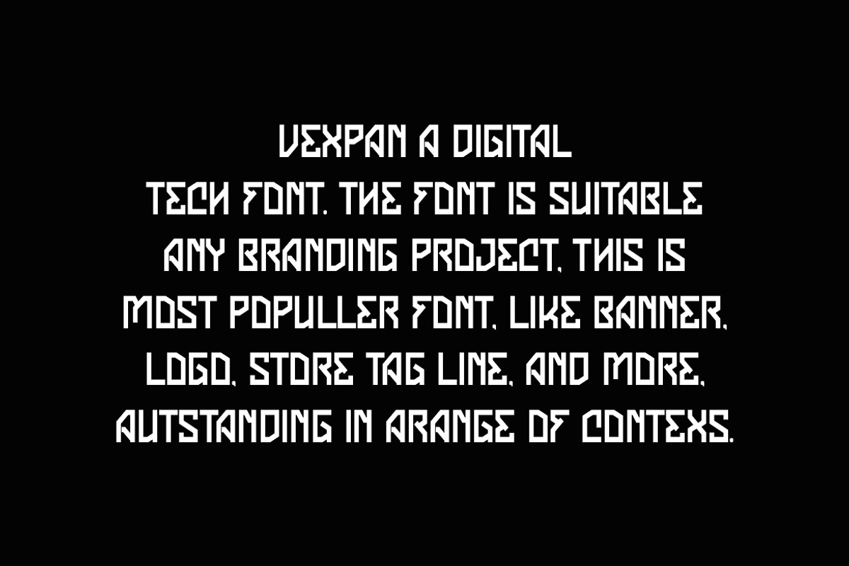 Vexpan - Digital Futuristic Font, a Sans Serif Font by QR Design Studio (Photo 3 of 9)
