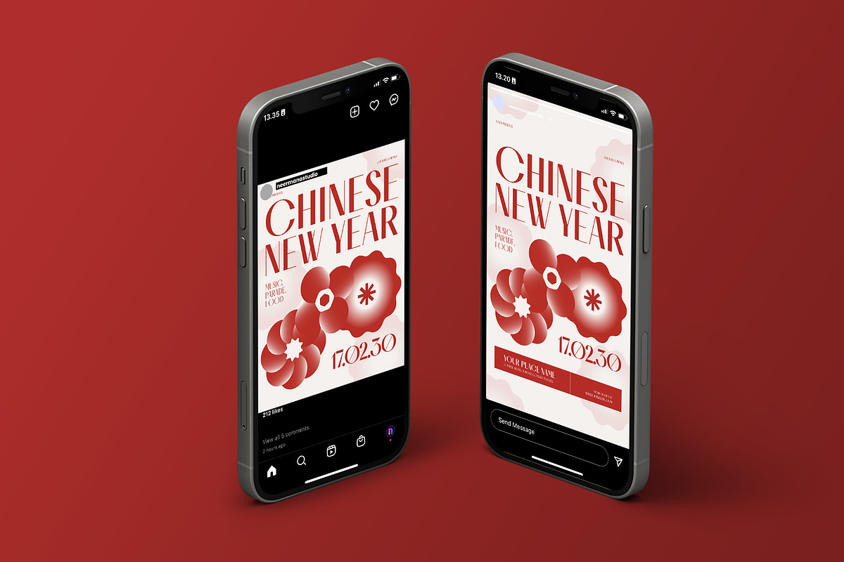 Beige Red Chinese New Year Flyer, a Flyer Template by Neermana (Photo 4 of 4)