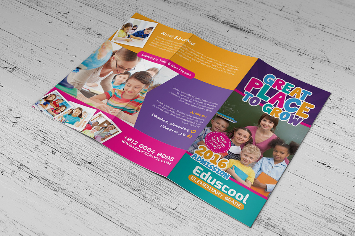 Elementary School Education Trifold, a Brochure Template by Smoothproject (Photo 3 of 3)