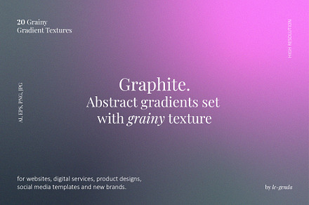 20 Graphite Gradients Set, a Texture Graphic by le-genda