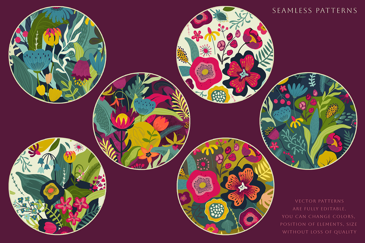 Bright Blossom Vector Collection, a Pattern Graphic by Molly art (Photo 6 of 14)