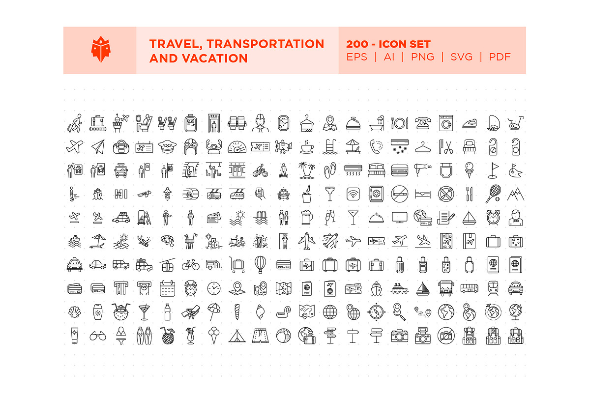 Travel, Transportation And Vacation, an Outline Icon by Pathlord (Photo 3 of 7)