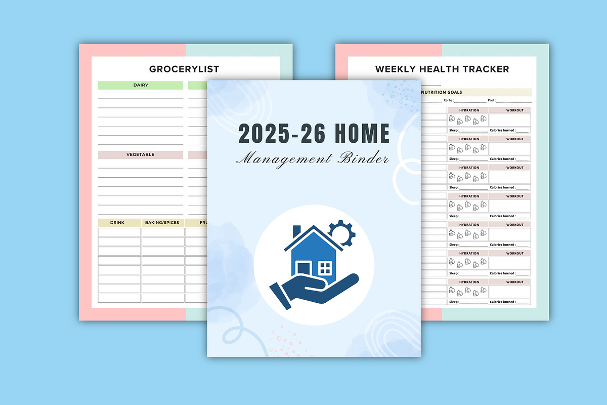 2025-26 Home Management Binder Canva, a Stationery Template by Designmela01 (Photo 6 of 6)