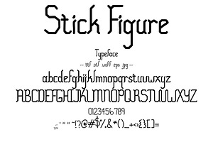 Font Stick Figure Calligraphy Lines