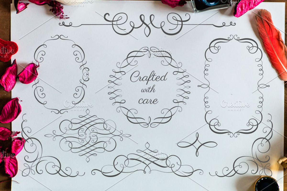 Set of **50** flourishes, a Decorative Illustration by ARSCOR (Photo 3 of 8)