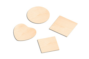 Wood Plate 4 Types 3D Model