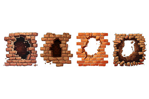 Cartoon walls with holes. Stone, a Texture Illustration by Stock-Smart-Start