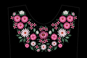 Embroidery Design With Flowers