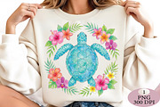 Floral Sea Turtle Summer PNG, an Illustration by Daily.Designs (Thumbnail 3 of 5)
