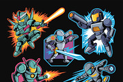 Robot Warrior Sticker Design, an UI Kit Template by MightyDesign (Thumbnail 2 of 6)