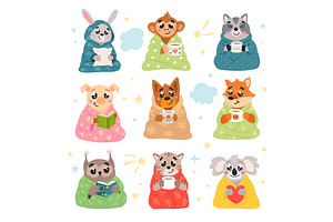 Cute animal in cozy warm blanket, an Animal Illustration by LadadikArt