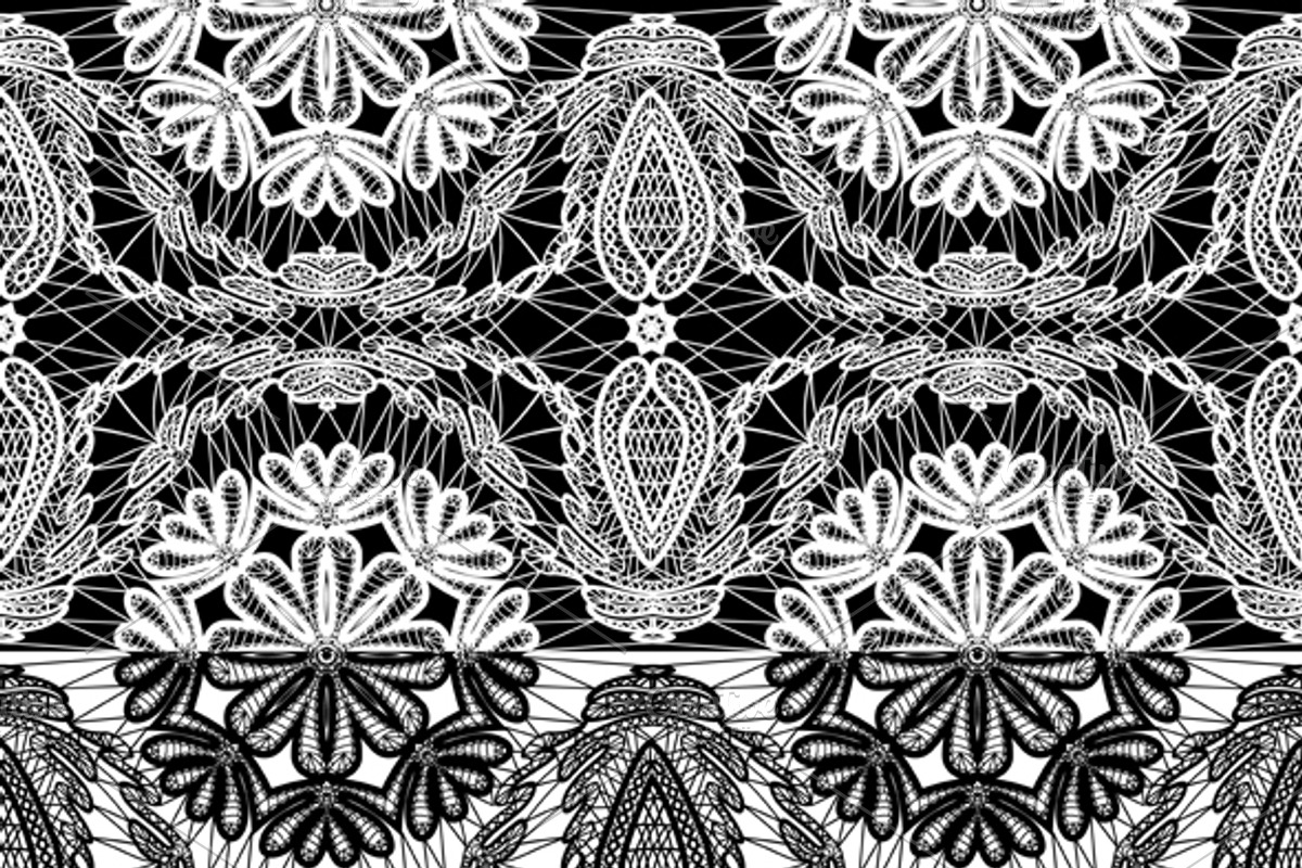 Seamless pattern - floral lace ornam preview 4