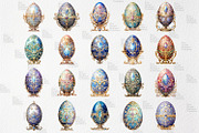 Watercolor Faberge Eggs PNG Clipart, an Object Graphic by Fine Purple Elephant (Thumbnail 3 of 3)