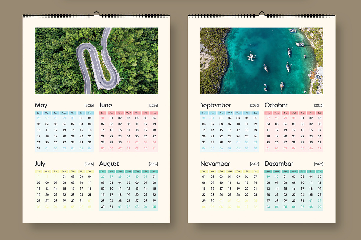 Monthly Wall Calendar Template 2026, a Stationery Template by MightyDesign (Photo 4 of 7)