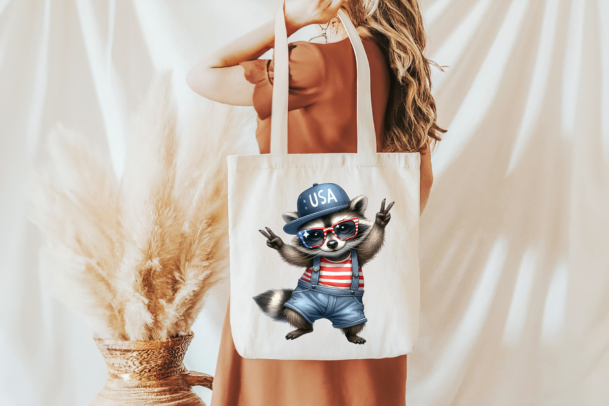 Cartoonish Patriotic Raccoon Clipart, an Illustration by Pixels.Craft (Photo 6 of 7)