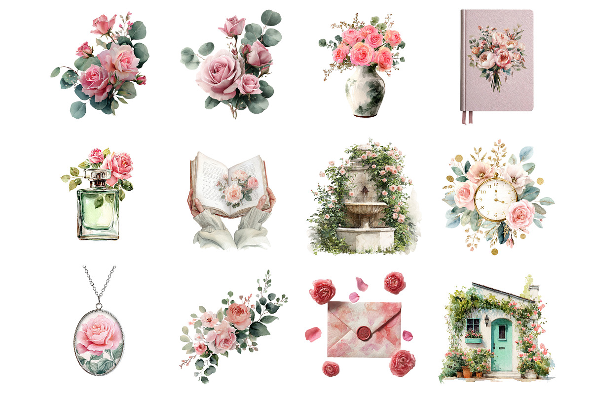 Watercolor Spring Planner Clipart, an Illustration by DreamArtGraphic (Photo 3 of 4)