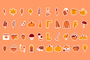 Fall Color Stickers Set