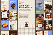 Cafe & Bistro Social Media Canva Kit, a Social Media Template by OLLYSWEATSHIRT DSGN INC. (Thumbnail 1 of 13)