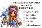 Whimsical Camping Girl Clipart PNG, an Illustration by OK Design (Thumbnail 4 of 6)