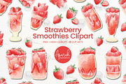 Strawberry Smoothies Watercolor, a Food Illustration by creationsbyapuruh (Thumbnail 1 of 5)