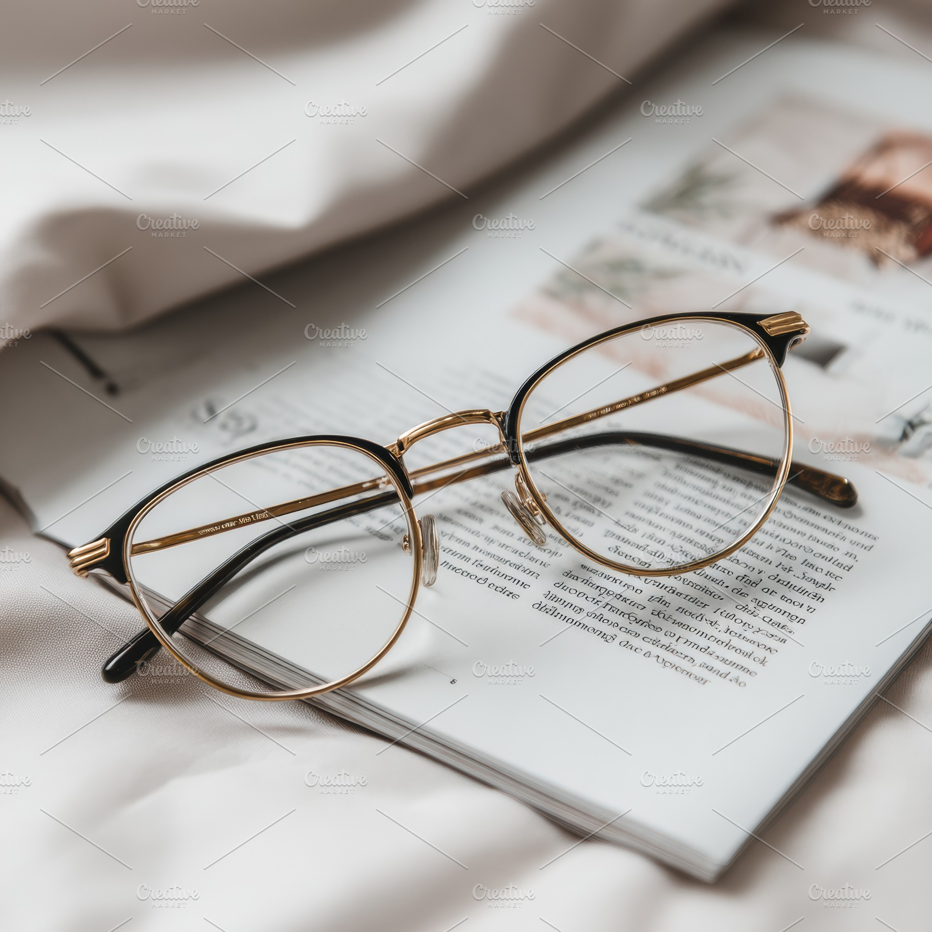 Single pair of eyeglasses centered, a Beauty & Fashion Photo by Virgo Studio