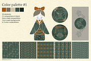 Japanese kokeshi doll clipart, an Object Graphic by Tatyana_Zenartist (Thumbnail 2 of 12)
