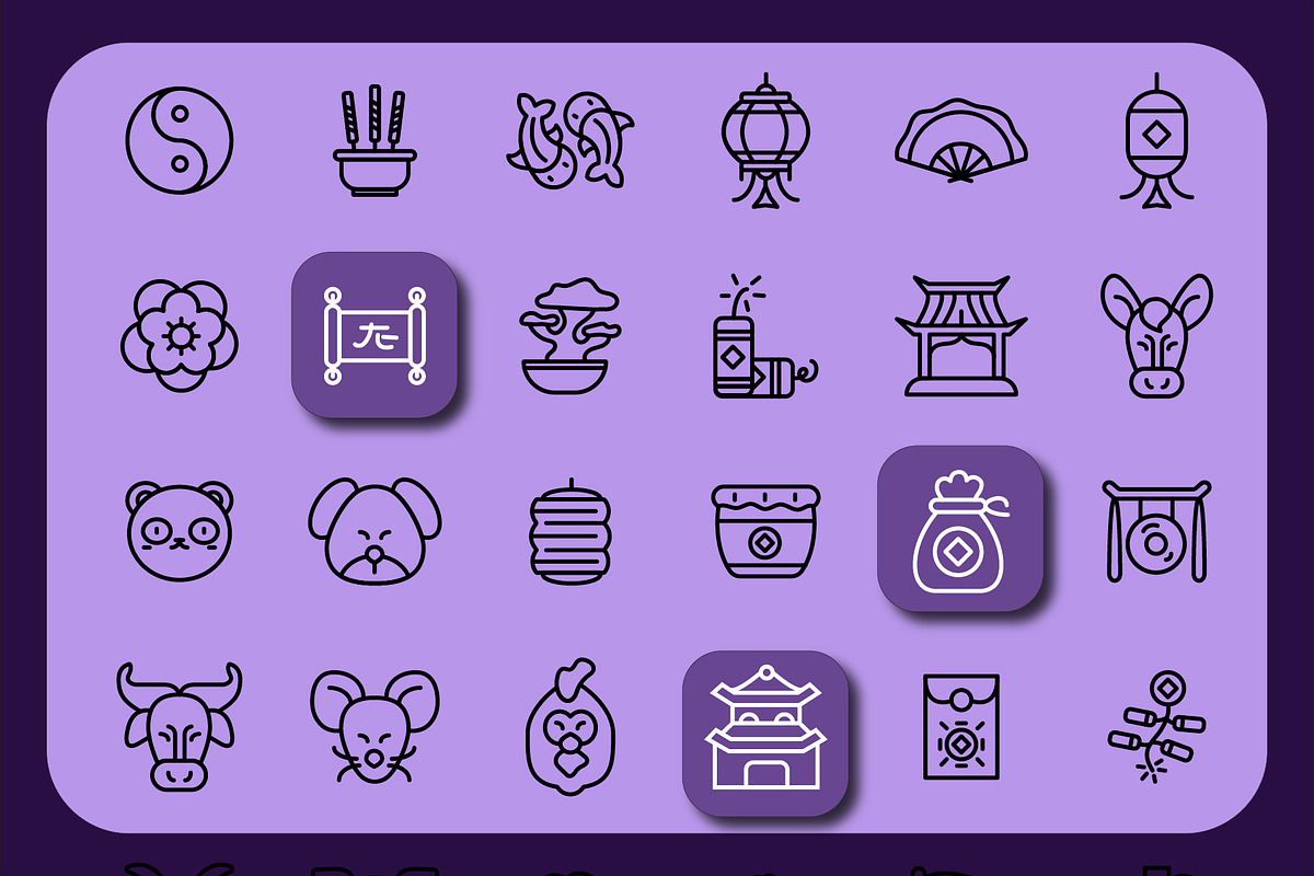 30 Chinese New Year Celebration Icon, an Outline Icon by Adl Studio (Photo 2 of 4)