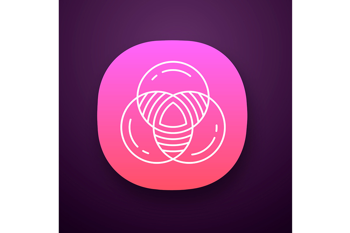 Venn diagram app icon, an Outline Icon by IMG Visuals
