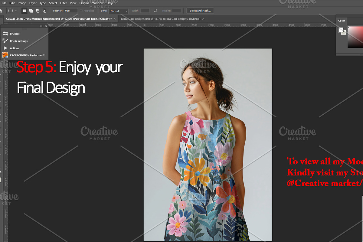 Casual Linen Dress mockup, an Apparel Mockup by Nora Gad (Photo 15 of 15)