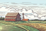 Rural landscape with Farm, an Illustration by Countryside life (Thumbnail 7 of 9)
