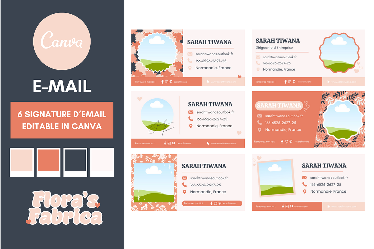 E-Mail Signature Templates Canva, an Email Template by florasfabrica (Photo 1 of 3)