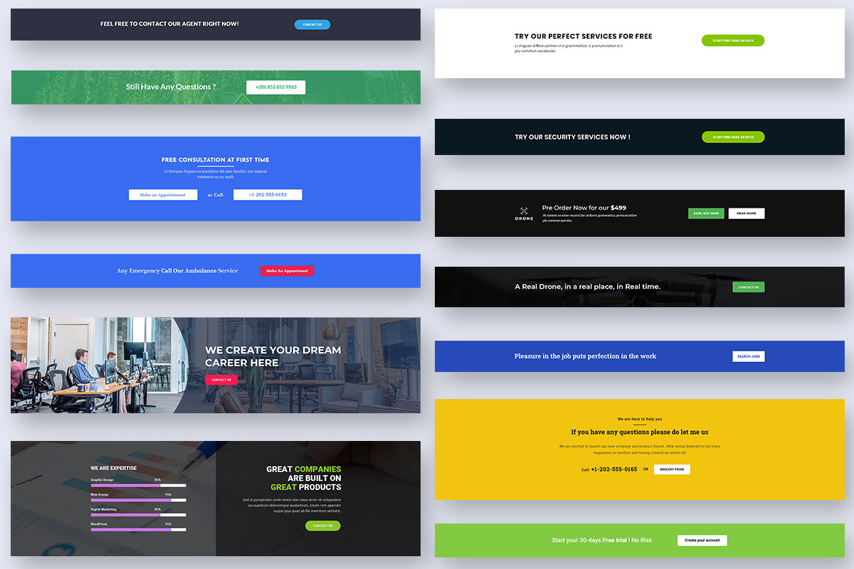 25 Call To Action Widgets for Web UI, an UI Kit Template by 3djagan